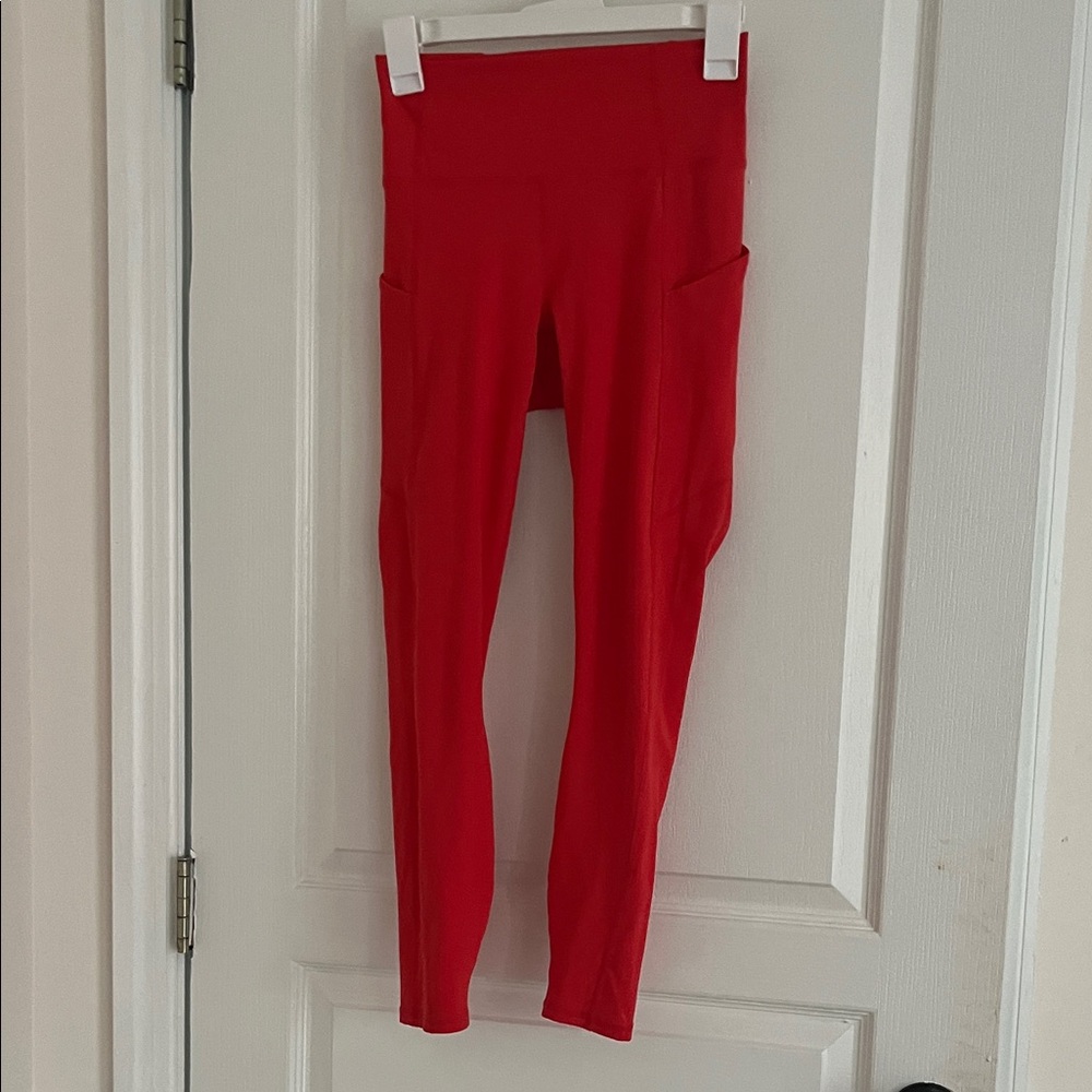 Red High-Waisted Leggings